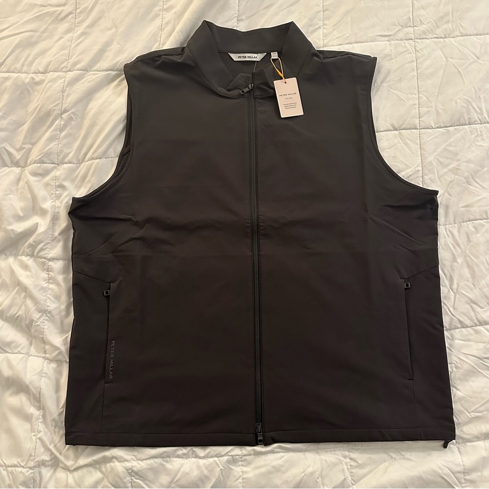Peter Millar Gust Vest in Carbon Black | Men's Size 2XL New with Tags - Golf